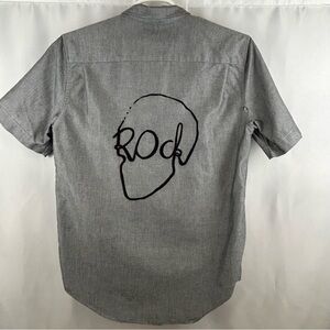 Zadig & Voltaire Men's Size L Short Sleeve button down Shirt Swann Skull Rock